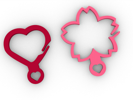 gancho coraz gioielleria ganchos parà colgar decorativo sakura corazon 3d print model - Mito3D