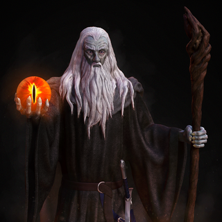 gandalf black pre-supported art statue tolkien wizard collectible saruman middle earth lotr lord rings barad-dur 3d print model - Mito3D