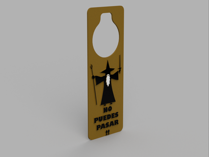 gandalf can't pass door hanger gamdalf balrog intimacy 3d print model - Mito3D