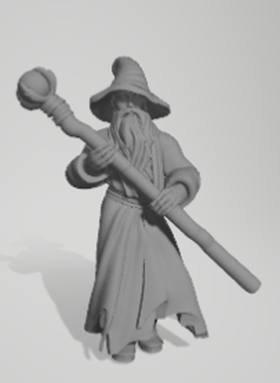 gandalf gri oyun beyaz sihirbaz kılıç büyü yapan 3d print model - Mito3D