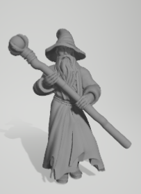 gandalf gri oyun dnd minyatür sihirbaz orta dünya kral of yüzükler büyü yapan büyücü harf kodlamak personel 3D print model - Mito3D