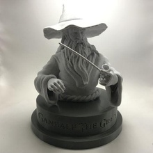 gandalf grey bust art figurine miniature lordoftherings fantasy wizard magic medieval movie videogame magical decoration 3dprint zbrush colletcible 3d print model - Mito3D