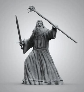 gandalf stl Art lord of the rings diorama figurine resin movie 3d print model - Mito3D