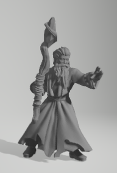 gandalf beyaz oyun sihirbaz kılıç büyü yapan 3d print model - Mito3D