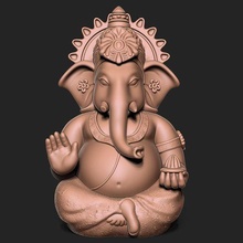 Ganesh indio Dios pring 3dprint figura escultura estatua tradicional Arte miniaturas figuritas 3d print model - Mito3D