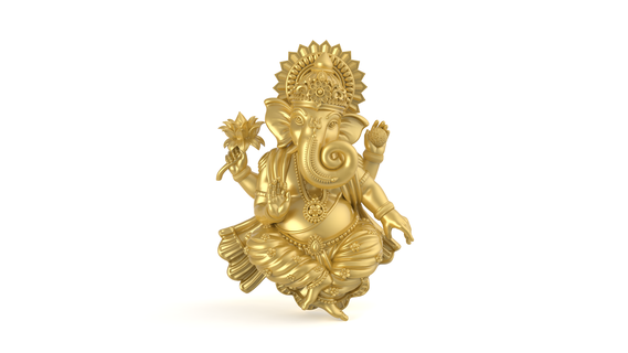 Ganesh 3dprint modelo expediente Ganesha 3d colgante pendiente canalla stl ganapati joyería joya 3d print model - Mito3D