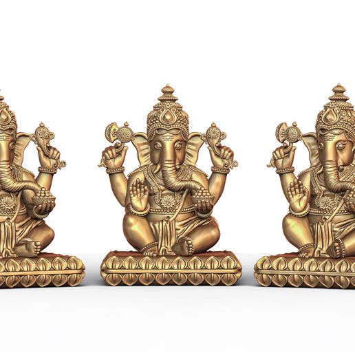 Ganesh ji lotus 3d model 05 takı 3dmodel Hindu kutsal dini isa Ganesha Hıristiyan Kutsal Kitap sanskritçe Yahudi din Laxmi Saraswati Shivji Hanuman heykel Sanat 3D print model - Mito3D