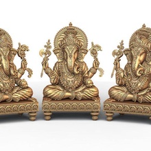 ganesh ji lotus 3d model 12 jewelry anesh 3dmodel hindu holy religious jesus ganesha christian bible sanskrit jewish religion laxmi saraswati shivji hanuman sculpture art murti 3d print model - Mito3D