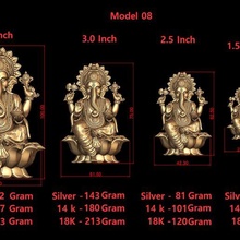 Ganesh ji modèle 08 lumière poids modèles tailles 3d print model - Mito3D