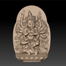 ganesha fil god art oriental thailand hindu relief bas-relief cnc 3d animal creature sculpture engraving character artcam decoration mythical 3d print model - Mito3D