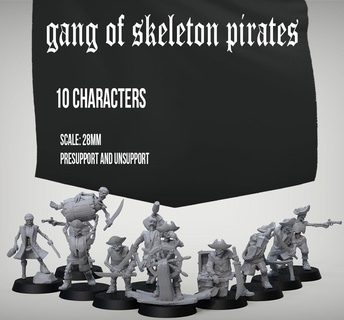 gang squelette pirates OS crâne dnd table médiéval Mort vivant mort Château grotte pirate Caraïbes ROM 3d print model - Mito3D