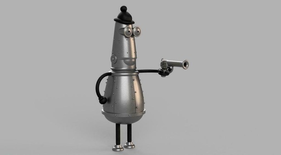 gangster robot 2 model robots action figure figures 3d print model - Mito3D
