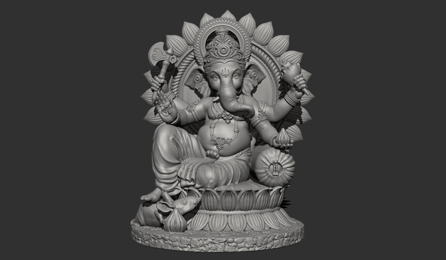 ganpati arte ganesha shiva RAM Gajanand ekdant Deus Índia pai 3D print model - Mito3D