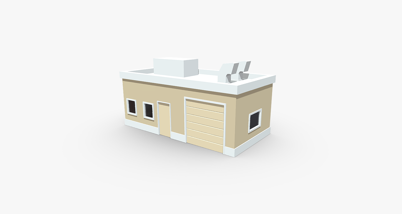 garage building house city city-assets game game-assets toy-art places city-props cityscene architecture poly home toy houses apartment shop showroom store 3D print model - Mito3D