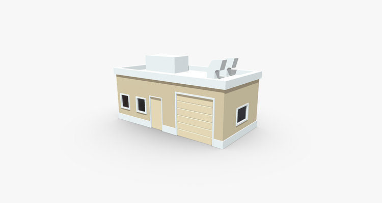 garage building house city city-assets game game-assets toy-art places city-props cityscene architecture poly home toy houses apartment shop showroom store 3d print model - Mito3D