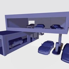 garaje sala exposición 1 64 fundido presión 3d impresión modelo arquitectura diorama camino libertad rwb batonista cajita cerillas personalizado 3d print model - Mito3D