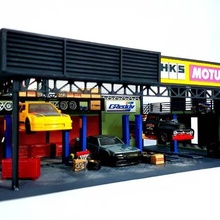 garage structure diorama 1 64 hot wheels 164 diecast toy collector display 3d print model - Mito3D