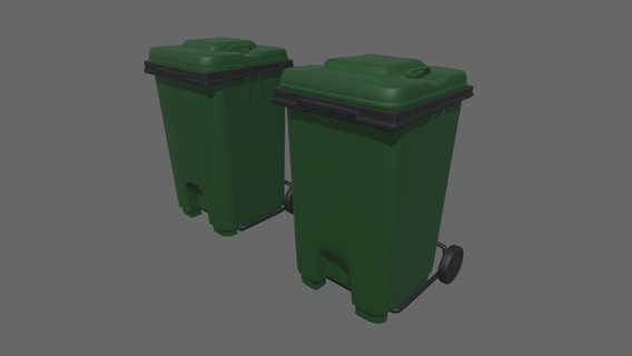garbage cube wastebasket recycling green outside container architecture waste low poly industrial cleaning restaurant bar landfill 3d print model - Mito3D