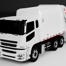 garbage truck trash car vehicle recycle isolated waste clean auto bin charge carrying service city transport transportation street 3d print model - Mito3D