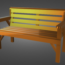 garden bench 3d print model - Mito3D