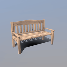 garden bench home seat seating wooden pine low poly 3d print model - Mito3D