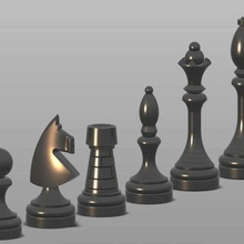 Bahçe satranç Ayarlamak fayans 20x20cm piskopos kral şövalye piyon adet kraliçe kale 3d print model - Mito3D