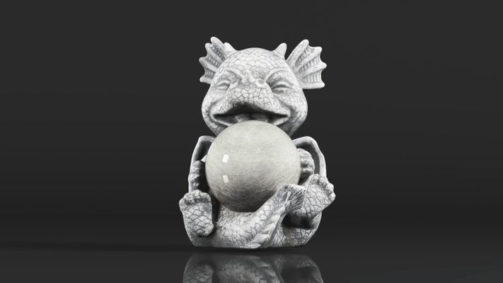 jardin dragon statues adorable bébé résine figurines jeu jouet figure personnage jeux action jeux loi art poly anime 3d print model - Mito3D