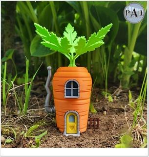 giardino Fata Casa carota 100 supporto fate tinkerbell magico storie carina facile supporti multiparts ragazzo 3d print model - Mito3D