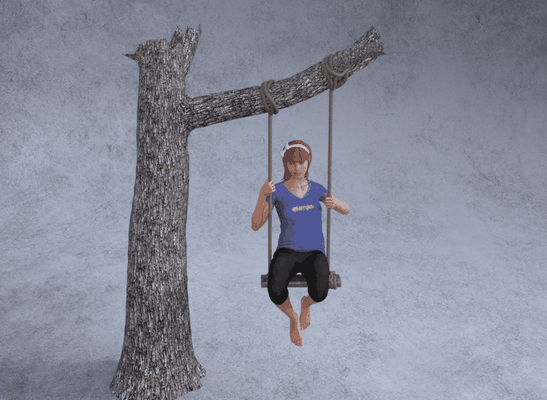 garden swing tree woman statue miniature if figurine diorama model train hot wheels printable resin sla free sculpture 1 64 toy 3d print model - Mito3D