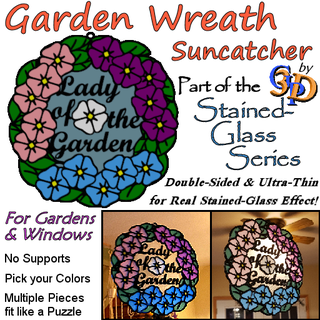 Bahçe çelenk güneş yakalayıcı asılı dekor pencereler dış mekan çiçek Çiçekler Güneş çim süs pencere dekorasyon stained glass lekeli bardak ilkbahar annenin gün Bahçıvanlık Hanım 3d print model - Mito3D