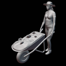 gardener woman 3d printer stl wheelbarrow 3d print model - Mito3D