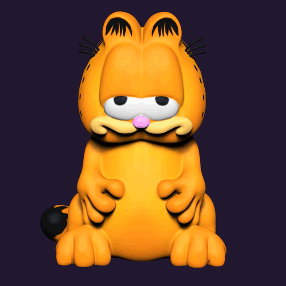Garfield no Unterstützung Katze Haustier Spielzeug Kätzchen niedlich Junge Kind 3dprint Statue Zahl Figur 3dprinting 3D print model - Mito3D
