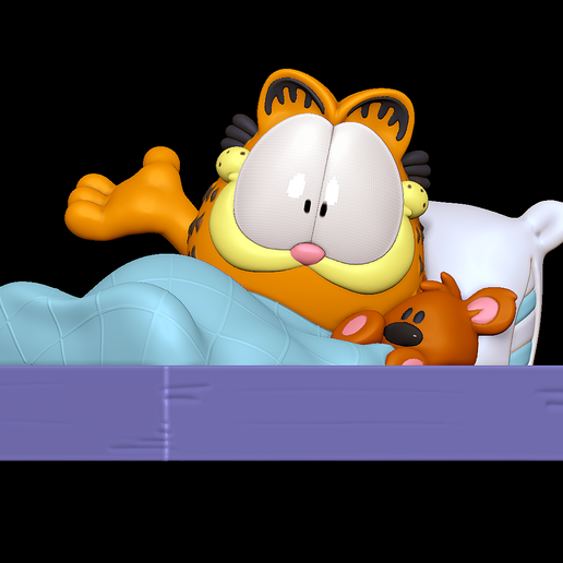 Garfield Bett 3D print model - Mito3D