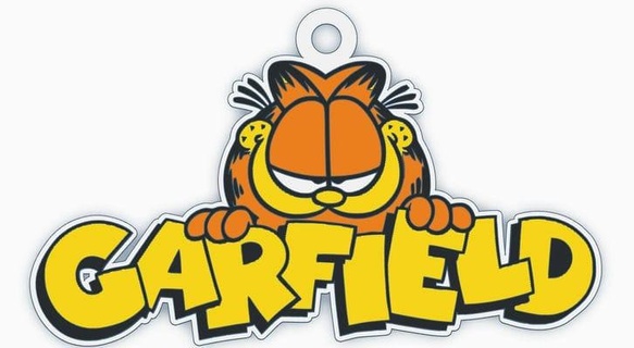 Garfield Schlüsselbund Name Katze Orange Weiß Gelb schwarz 3d drucken Design Maskottchen Spaß Geschenk Sammlerstück bezaubernd nett Animation Kino Comic Ventilator 3d print model - Mito3D