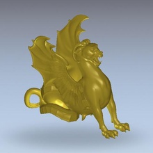 gargoyle grande leone cat arte 3d print model - Mito3D