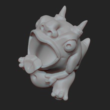 gargoyle garbage can gadget trash 3d print model - Mito3D