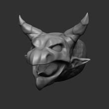 gargoyle ring cranium jewellery skull statue monster horns peak stone 3d print model - Mito3D