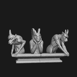 Gargoyles notre dame çirkin yaratık heykel gotik katedral tanınmış Ortaçağa ait 3d print model - Mito3D