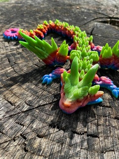 guirlande dragon Noël articuler agiter articulé lien fléchir animal compagnie jouet mystique flexy souple soutien impression endroit flexi 3d print model - Mito3D