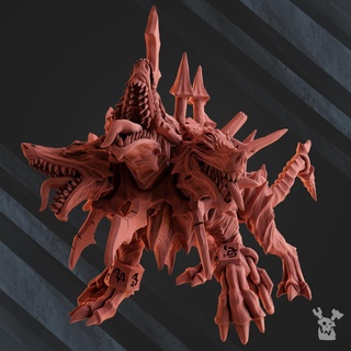 garm Excelente sabueso agujero gusano fantasía sci fi juego guerra mesa deformación 28mm alternativa apoderado sombrío Dakkadakka cerber 3d print model - Mito3D