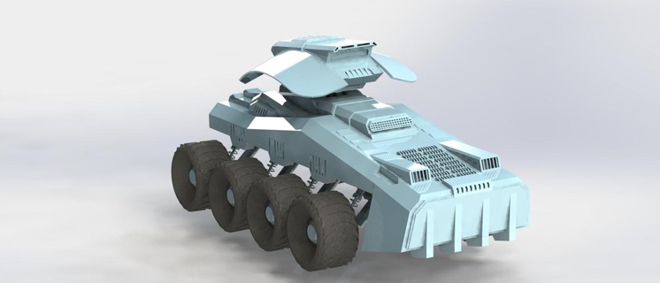 garmonica f2 gift mechanical scal vehicle heavy tank radar suspension tire truck military system war art meachnism toy 3d print model - Mito3D
