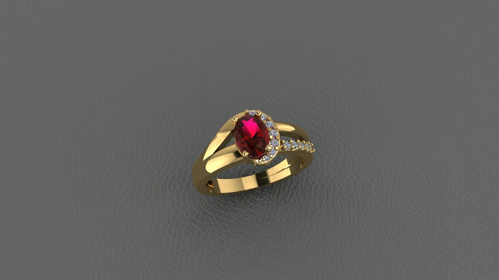 garnet hugging ring Jewelry rings 3D print model - Mito3D