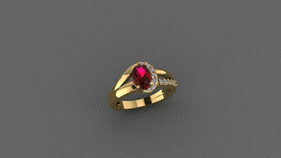 garnet hugging ring Jewelry rings 3d print model - Mito3D