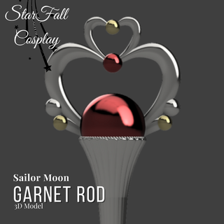 garnet rod sailor pluto moon cosplay staff 3d print model - Mito3D