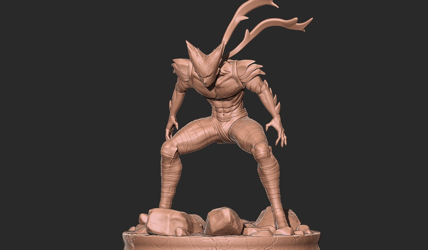 hombre lobo puñetazo saitama demonio genes figura base 3D print model - Mito3D