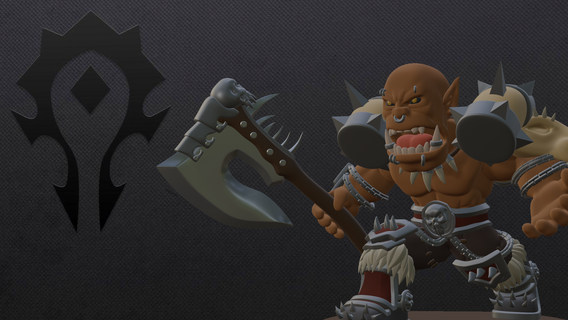 garrosh hellscream chibi Game horde warcraft world of wow alliance thrall orc toy rpg mmorpg 3d print model - Mito3D