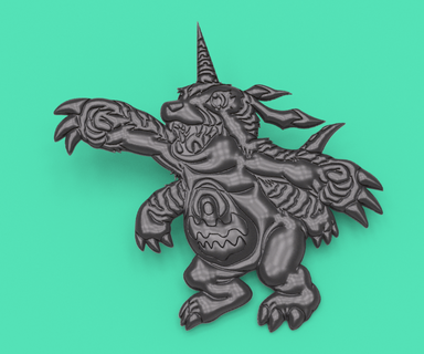 garumon low relief fast economical printing economic fan art anime collectible 3d modeling decoration creativity passion fans design digital hobby project iconic character series craftsmanship 3d print model - Mito3D