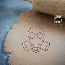 gas mask cookie cutter prepping army baking dough shape kitchen bake cookies speculoos 3d print model - Mito3D