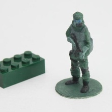 gas mask soldier stand game army miniature 3d scan wargaming 3d print model - Mito3D