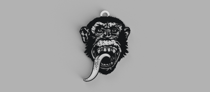 gas monkey garage single head key ring - pendant earring 3d print model - Mito3D